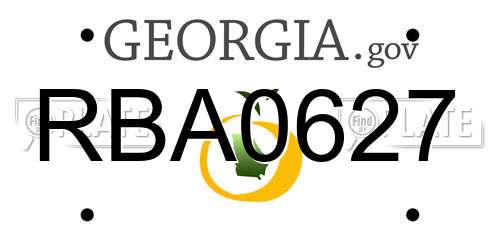 RBA0627 Georgia License Plate