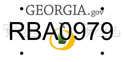 RBA0979 Georgia License Plate