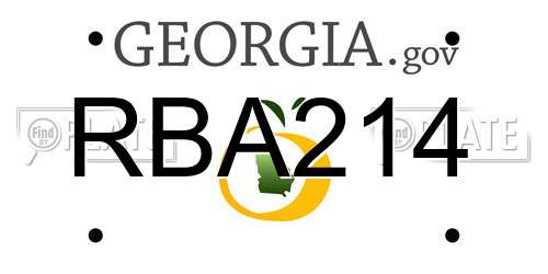 RBA214 Georgia License Plate
