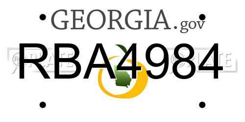 RBA4984 Georgia License Plate
