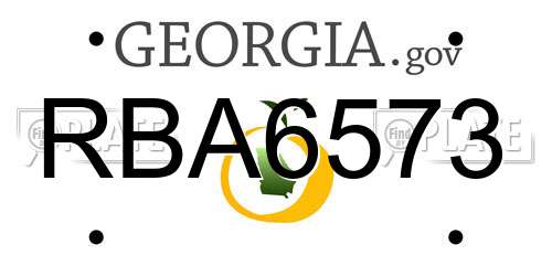 RBA6573 Georgia License Plate