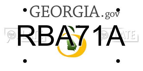 RBA71A Georgia License Plate