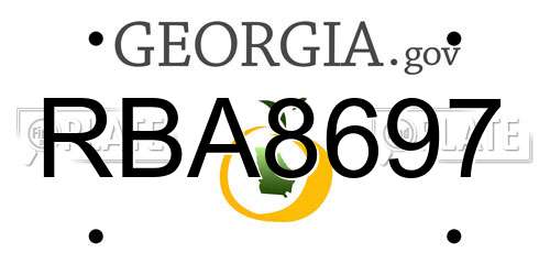 RBA8697 Georgia License Plate