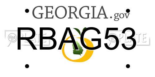 RBAG53 Georgia License Plate