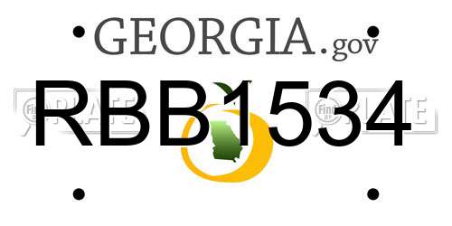 RBB1534 Georgia License Plate