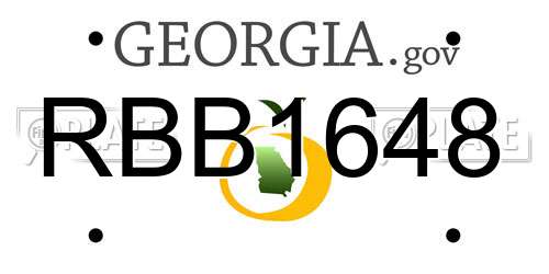 RBB1648 Georgia License Plate