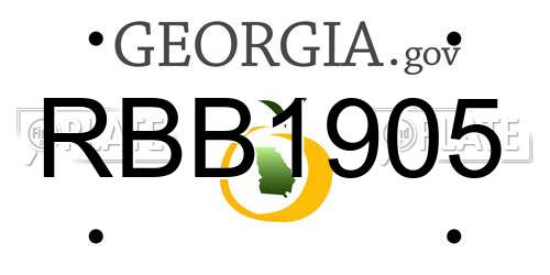 RBB1905 Georgia License Plate