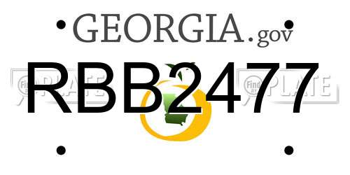 RBB2477 Georgia License Plate