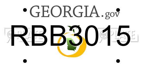 RBB3015 Georgia License Plate