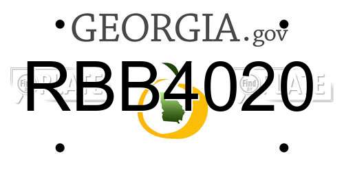 RBB4020 Georgia License Plate