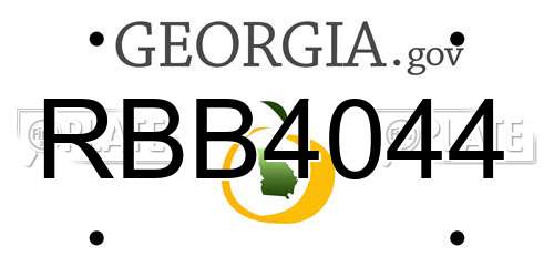 RBB4044 Georgia License Plate