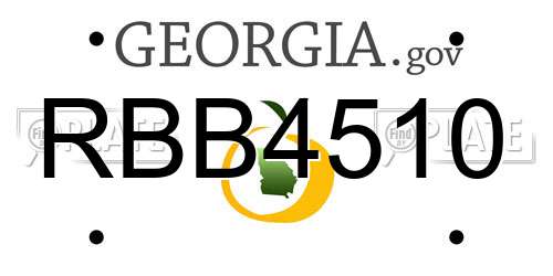 RBB4510 Georgia License Plate