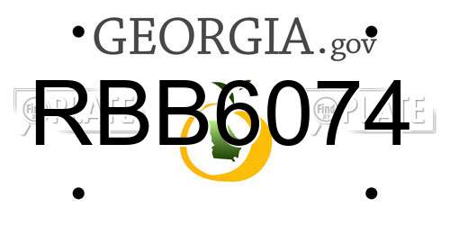 RBB6074 Georgia License Plate