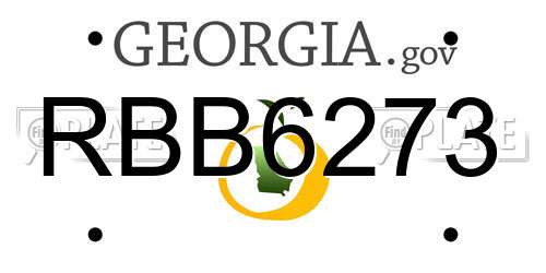 RBB6273 Georgia License Plate