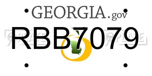 RBB7079 Georgia License Plate