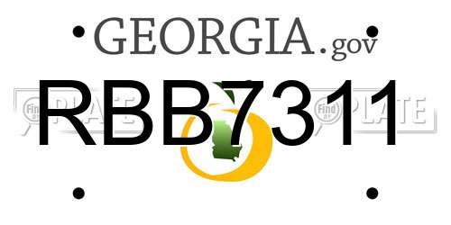RBB7311 Georgia License Plate