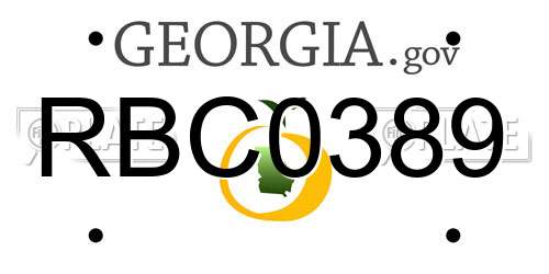 RBC0389 Georgia License Plate
