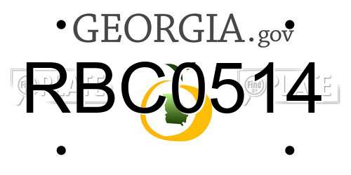 RBC0514 Georgia License Plate