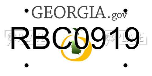 RBC0919 Georgia License Plate
