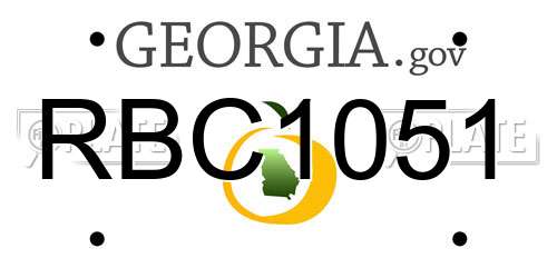 RBC1051 Georgia License Plate