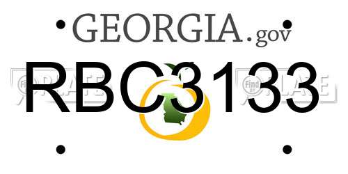RBC3133 Georgia License Plate