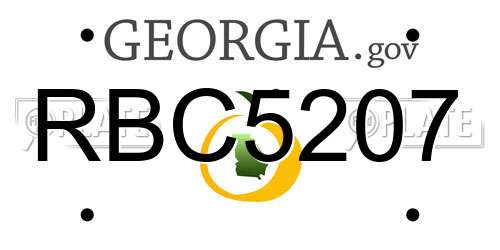 RBC5207 Georgia License Plate
