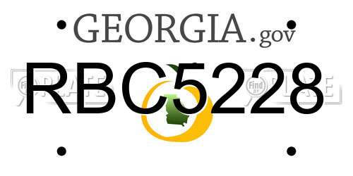 RBC5228 Georgia License Plate