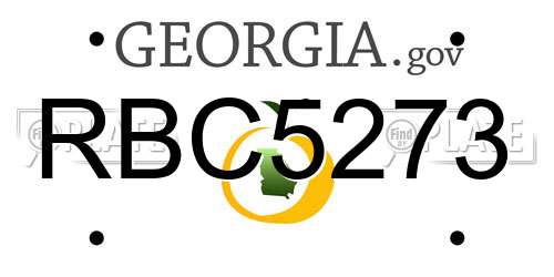 RBC5273 Georgia License Plate