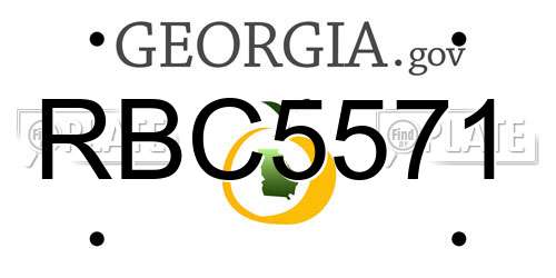 RBC5571 Georgia License Plate