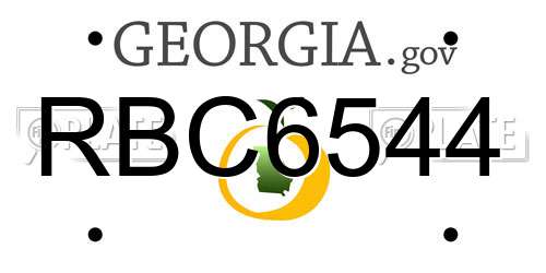 RBC6544 Georgia License Plate