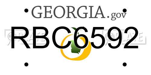 RBC6592 Georgia License Plate