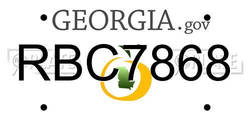 RBC7868 Georgia License Plate