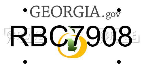RBC7908 Georgia License Plate