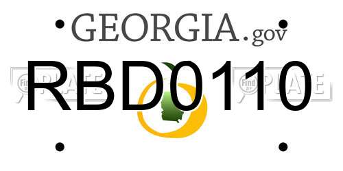 RBD0110 Georgia License Plate