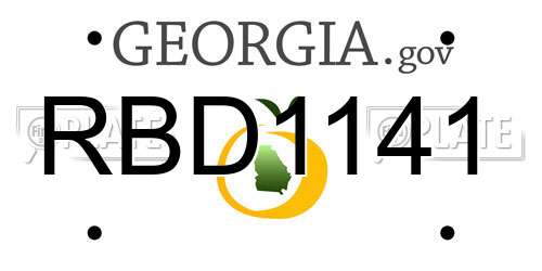 RBD1141 Georgia License Plate