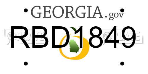 RBD1849 Georgia License Plate