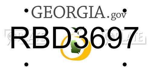 RBD3697 Georgia License Plate