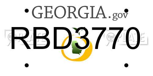 RBD3770 Georgia License Plate