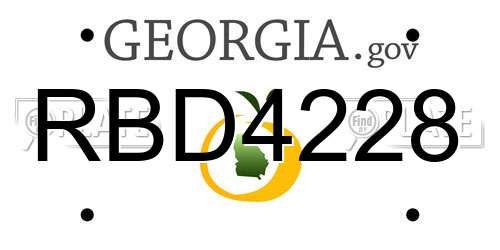 RBD4228 Georgia License Plate