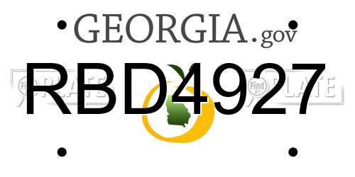 RBD4927 Georgia License Plate