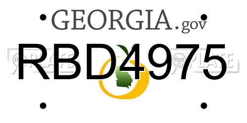 RBD4975 Georgia License Plate