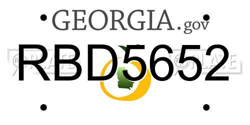 RBD5652 Georgia License Plate