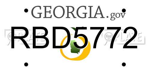 RBD5772 Georgia License Plate