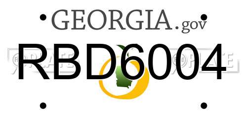 RBD6004 Georgia License Plate