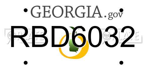 RBD6032 Georgia License Plate
