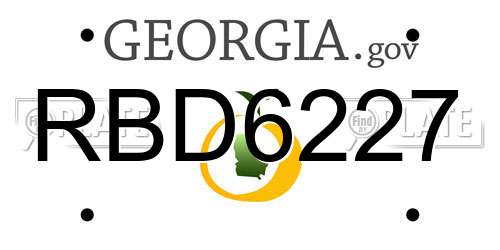 RBD6227 Georgia License Plate