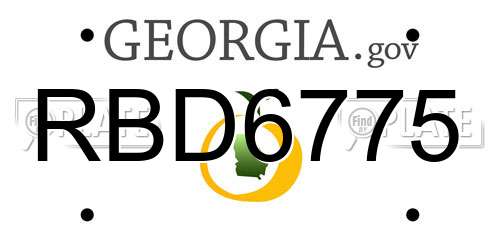 RBD6775 Georgia License Plate