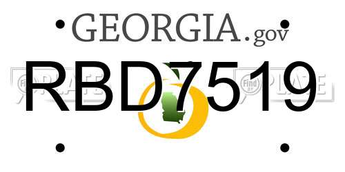 RBD7519 Georgia License Plate