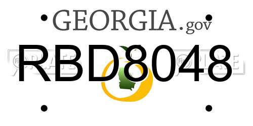 RBD8048 Georgia License Plate