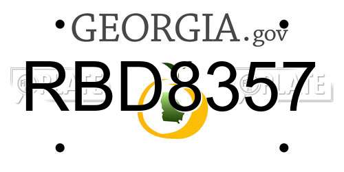 RBD8357 Georgia License Plate